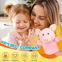 Easfan Pig Hand Puppet with Movable Mouth and Arms