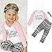 Baby Girl 3PCS Outfits Set,YJM Toddler Baby Kids Girls Clothes T-shirt Pants Leggings Headband (5T, White)