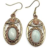 Anju E2213 Mixed Metal Earrings with Amazonite