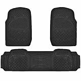 U.A.A. Inc Heavy Duty Solid Rubber Floor Mats for Car SUV Van Truck (Black)