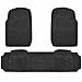 U.A.A. Inc Heavy Duty Solid Rubber Floor Mats for Car SUV Van Truck (Black)