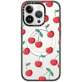CASETiFY Compact iPhone 14 Pro Case [2X Military Grade Drop Tested / 4ft Drop Protection/Compatible with Magsafe] - Cherries - Clear Black