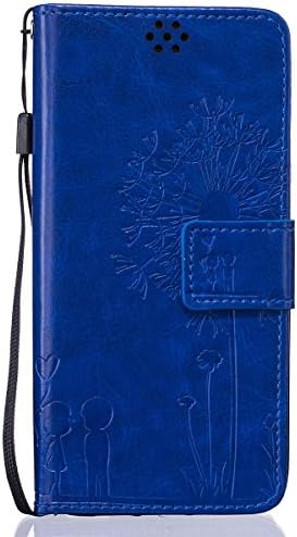 Xiaomi Mi5 Case,Xiaomi Mi 5 Case ,Gift_Source [Card Slot] [Kickstand Feature] Magnetic Closure PU Leather Dandelion Embossed Wallet Folio Flip Case with Strap for Xiaomi Mi5 Smartphone [Navy]