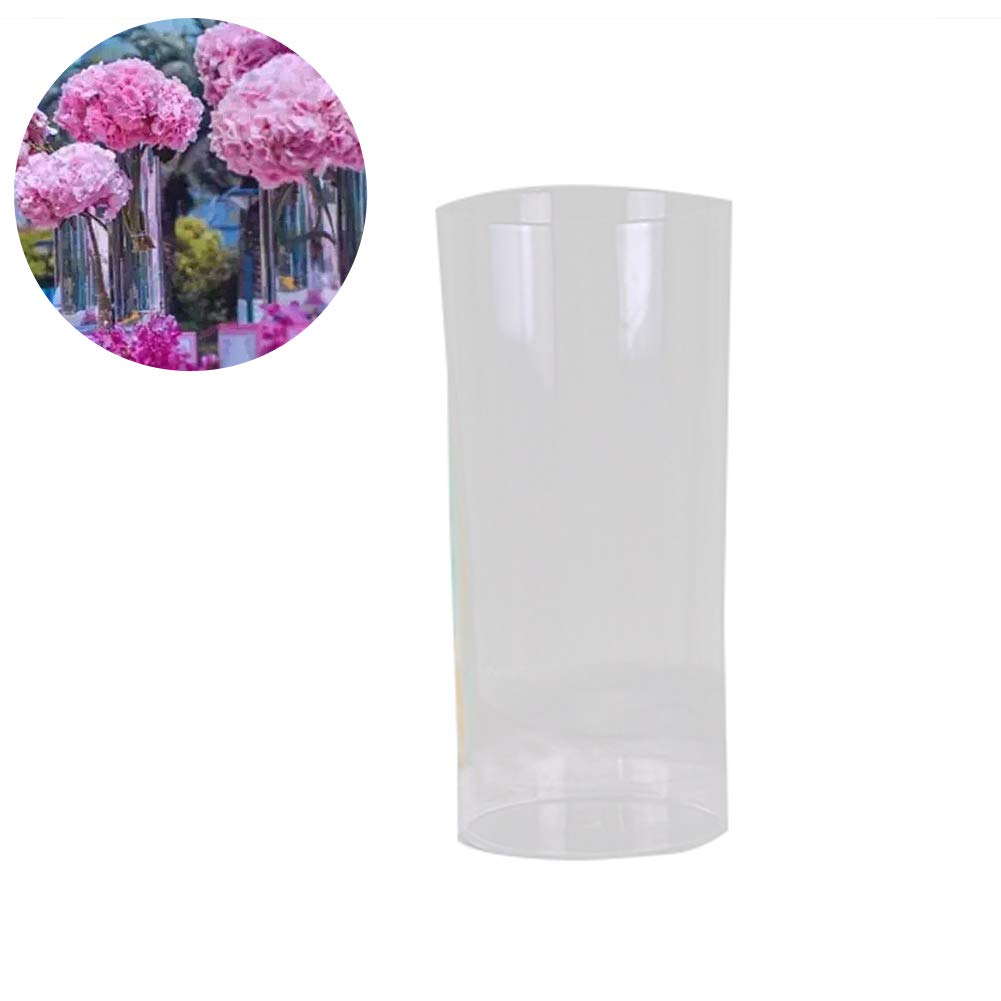 Naicasy Clear 1pc Cylinder Vase Transparent Acrylic Vase Road Lead