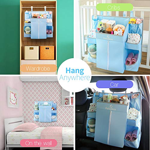 image for FelizMax Nursery Organizer and Baby Diaper Caddy | Hanging Diaper Orga