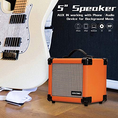 Souidmy DualPowered Guitar Amp, Portable Electric Guitar Amplifier