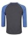 Men 3 Button Placket Crew Neck Long Sleeve Raglan Baseball Jersey Henley T Shirt (M, Blue) s