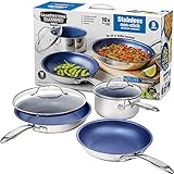 Granitestone Blue Nonstick Cookware Set, Tri-Ply