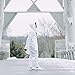 OLRIK Mens Hipster Hip Hop ELong Pullover Hoodie Shirts White M