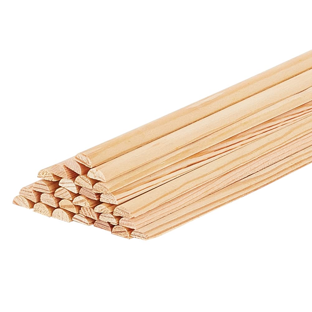 OLYCRAFT 30Pcs Round Wood Sticks 20cmx7mm Unfinished Wooden Strips 3mm Thick Round Dowels Strips Wooden Rounds Dowel Rod Natural Wood Rounds Sticks Model Accessories for Wood Craft Supplies