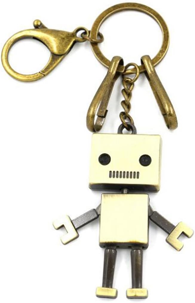 Sucolin Robot Keyrings Bronze Vintage KeyChain Metal Pendant