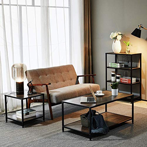 GreenForest-Coffee-Table-Industrial-Metal-Frame-for-Living-Room-Easy-to-InstallRustic-Walnut