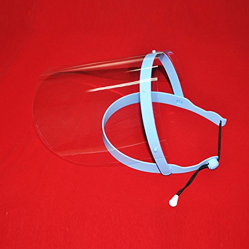 Carejoy Full Face Adjustable Shield with 10 Plastic Protective Visors (Frame with 10 Visors)