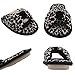 HomeIdeas Women's Open Toe Bow Heeled House Slippers, Indoor Outdoor Shoes ,Leopard Print,Medium / 7-8 B(M) US