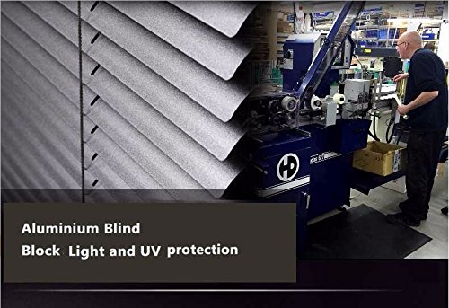 PASSENGER PIGEON Aluminum Blackout Light Filter Blinds Horizontal Custom-Made Water Rust Proof Fire Resistant Window Mini Blinds,1 Inch Slats,21" W x 64" L,Silver - Thumbnail 4