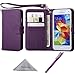 Wisdompro Case for Samsung Galaxy S5 Mini, PU Leather Folio Flip Protective Wallet Case Phone Cover with Credit Card Slots, Wrist Strap and Magnetic Closure for S5 Mini (Not Fit for S5) - Purple