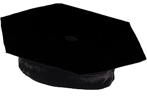 GRADFTY Doctoral Graduation Tam,Unisex Deluxe Black Velvet Doctoral Cap