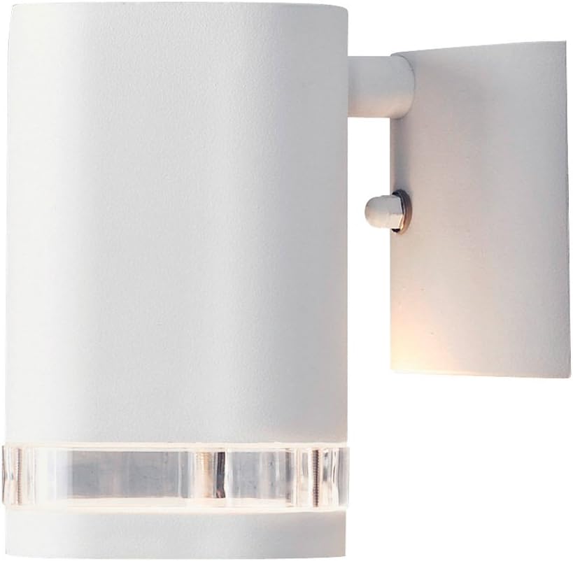 Konstsmide Outdoor Lights / Modena Single Down Outdoor Wall Light / 1 x 35 W GU10 Max Wall Lamp / Clear Acrylic Lens / Aluminium / IP44 / Matt White Outside Light