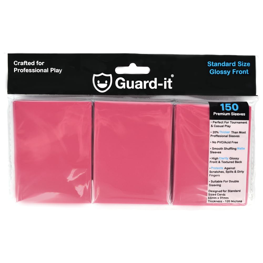 Guard-it - 150 Pink Standard Size Trading Card Sleeves - Premium Deck Protectors for Pokemon, Magic: The Gathering & Lorcana