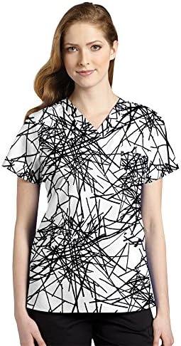 White Cross Print Top-Pick em Up Stick,XS