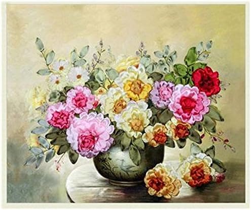 Ribbon Embroidery Kit Rose Lover DIY Wall Decor Needle Work New Cross Stitch 3D Painting Ribbon Embroidery No Frame Rose Lover