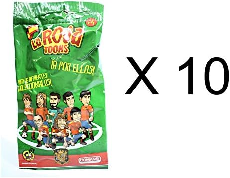 Pack of 10 - La Roja Toons Official Spanish Team 7cm Football Figures in Blind Suprise Foil Party Bags