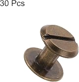 sourcing map M4x6mm Chicago Screws Bronze Metal Slotted Head Binding Post view 3