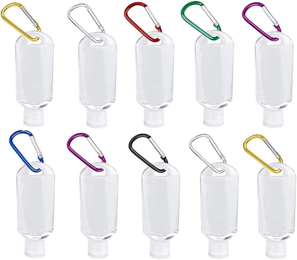 Refillable Bottles with Hook,10 Pcs 50ml Portable Travel Plastic