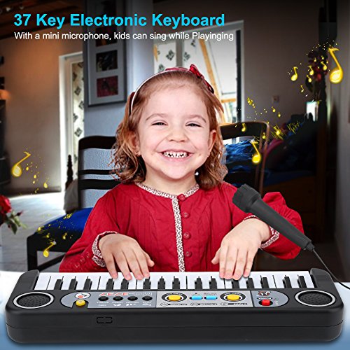 Jarchii Electric Piano Keyboard, 37-Key Digital Key Board Musical Instruments with Microphone Set for Kids Toy Beginner Music Enthusiast Music Equipment Supplies