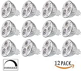 12 Pack - Sunco Lighting 6W LED MR16 Bulb, Dimmable, 375 Lumens, 3000K Warm White, 45 Degree Beam Angle, GU5.3, Landscape, Track Lighting, Reccesed, 50Watt Halogen Equivalent, Super Bright