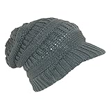 CTM Women's Throwback Chunky Knit Slouchy Beanie Hat