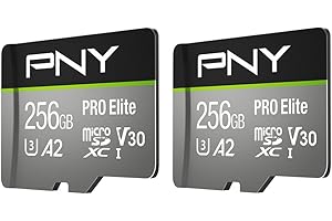 PNY 256GB PRO Elite™ Class 10 U3 V30 microSDXC Flash Memory Card 2-Pack - Read Up to 100MB/s, Write Up to 90MB/s, 4K UHD, Ful