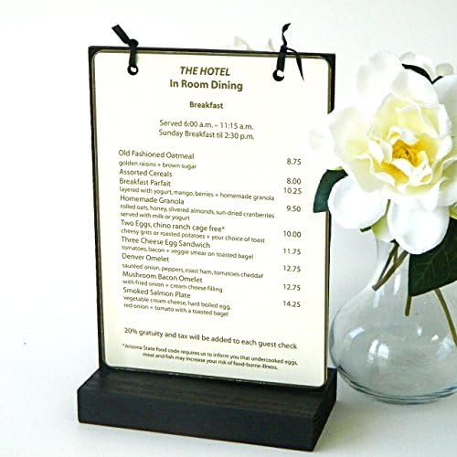Menu Stand + SET OF 10 + 5W x 7Tall + Cafe Menu Stand + Menu Holder + Tabletop Sign Holder with Free Shipping - Made in the USA