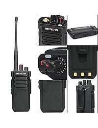 Retevis RT29 Radios de 2 vías Radios UHF de largo alcance 3200mAh 16 CH Cifrado VOX Walkie Talkies de alta potencia para servicio pesado con micrófono a prueba de agua (paquete de 4)