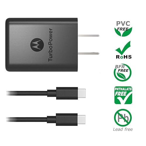 Motorola TurboPower 27 PD Charger w/ (1m) USB-C to C cable for Moto  Z/Z2/Z3/Z4/X4/G7/G7 Play/G7 Plus/G7