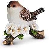 The Bridge Collection Decorative Bird Figurine - Whimsical Songbird and Flowers Figurine - Nature Inspired Home Accent