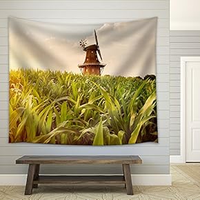 The Holtlander Mill in Holtland Near Hesel, East Frisia - Fabric Wall Tapestry Home Decor - 51x60 inches