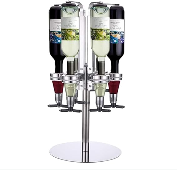 6bottle Liquor Dispenser, Rotating Drinking Pourer Spring Frame Home