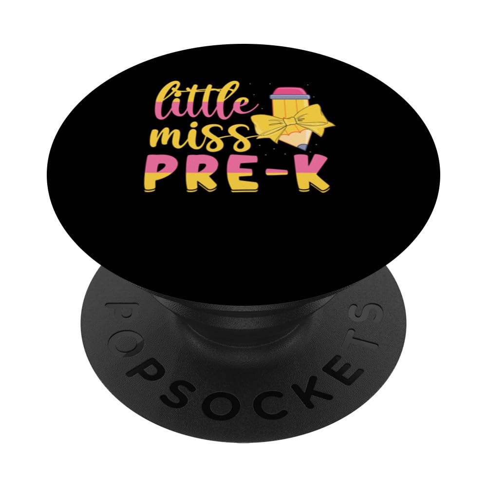 Kids Little Miss Pre K Pencil Bow for Girls First Day of Pre PopSockets Adhesive PopGrip