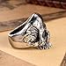 4ZOM 316L Stainless Steel Silver Mens Vintage Black Tattoo Punk Skull Biker Ring