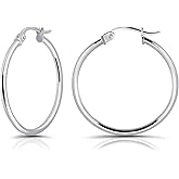 Hoops & Loops 925 Sterling Silver 1.5mm High Polished Round Small Click-Top Hoop Earrings, 15mm-50mm for Women Men Teen Girls | Silver, Yellow Gold & Rose Gold
