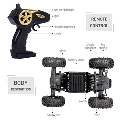 Outsta Off-Road RC Climbing Car,1:18 Scale Mouster Car, 2.4Ghz 4WD Alloy High Speed Racing Cars,Vehicle Toy Remote Control Car Electric Cars Truck-Gold or Sliver,Gift for Boys (Silver)