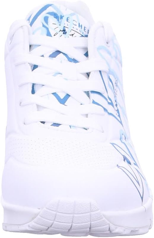 Donna Uno Spread The Love Trainers, White Duraleather/Blue Heart Print Trim, 38 EU