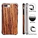 NeWisdom iPhone 8 Plus case Wooden, iPhone 7 Plus Case Wood, Shockproof Unique Hybrid Rubberized Cover [ Wood Over Rubber] Soft Real Wood Case for Apple iPhone 8Plus iPhone 7Plus – Sandalwood