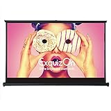ExquizOn 50” Projector Screen Pull-Out Style 16:9 Matte White Fabric Home Cinema Portable Table-Top Movie Screen