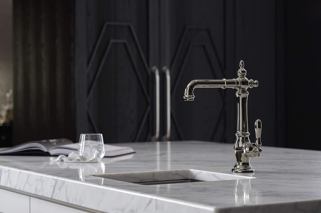 KOHLER K-99267-CP Artifacts Bar Sink Faucet with Victorian Spout Design, Polished Chrome - - 