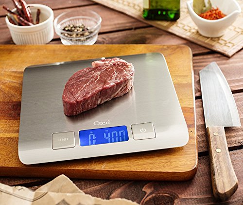 Zenith Digital Kitchen Scale by Ozeri, in Refined Stainless Steel with Fingerprint Resistant Coating