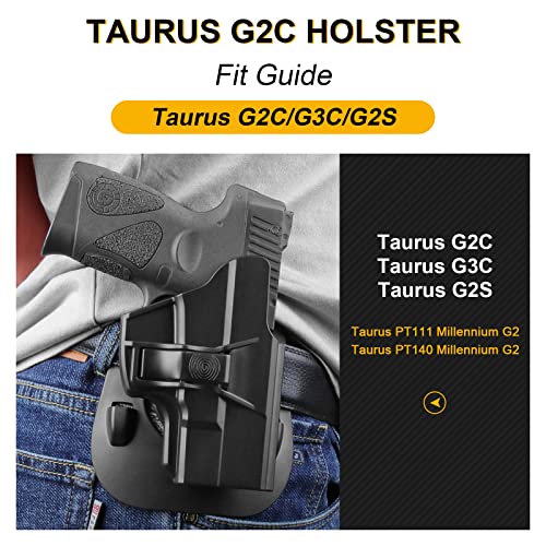Taurus G2C Holster, Level II Retention Holster for Taurus G2C/G3C/2S, Taurus Millennium G2 PT111