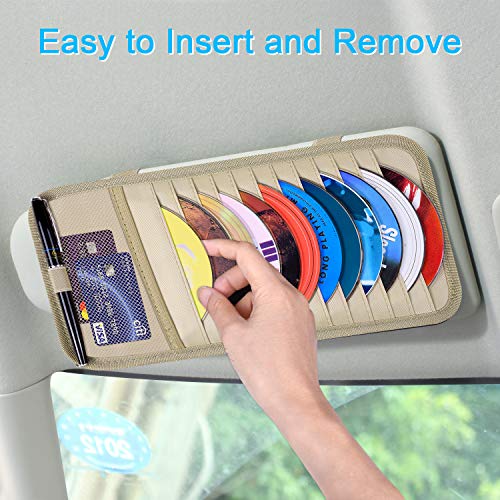 Car CD Case Holder, Wisdompro Vehicle Sun Visor Organizer for Cars with