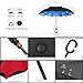Double Layer Reverse Folding Umbrella Cars Reversible Umbrella Rain Umbrella Windproof With C-Shaped Handle (Blue Sky)